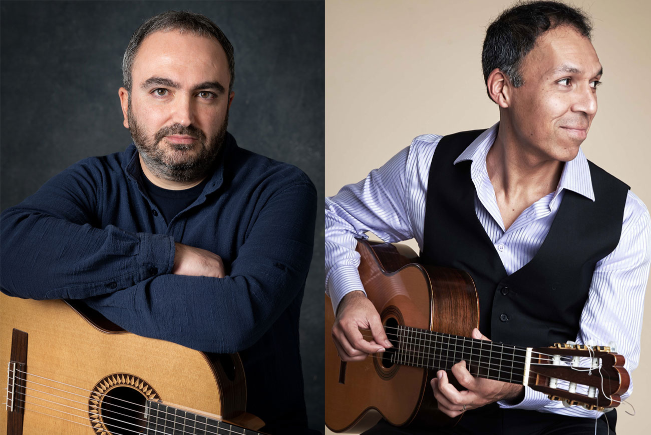 Eröffnungskonzert Gitarren-Festival Iserlohn 2024 : Links: Marco Caiazza, Italien | Rechts: Jorge Caballero, Peru
